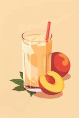 Refreshing peach iced beverage