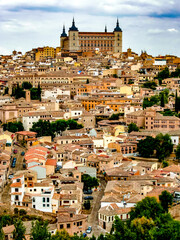 Naklejka premium Cloudy day in the City of Toledo, Spain.