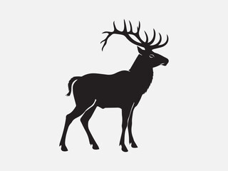Deer vector silhouette illustration isolated on white background