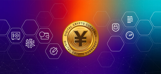 Yuan China Chinese crypto digital currency money blockchain coin illustration financial technology