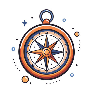 Whimsical orange compass icon symbolizing navigation and exploration