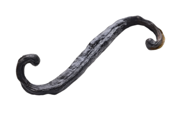 Artistic depiction of a black wooden curly accent, great for design projects and creative backgrounds.