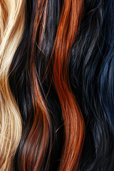 Naklejka premium Wavy display of varied hair colors