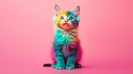 カラフルな毛色の猫