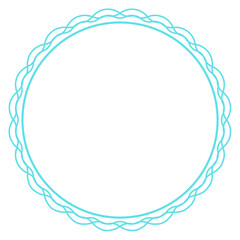 blue circle line wave frame
