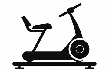 Treadmill Silhouette, Treadmill Running Machine Vector Illustration