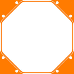 orange octagon frame and dot