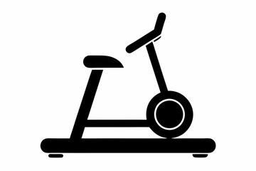 Treadmill Silhouette, Treadmill Running Machine Vector Illustration