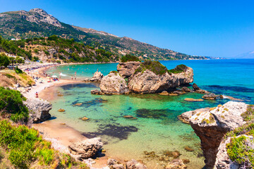 Beautiful sunny view of one of the Zakynthos beaches