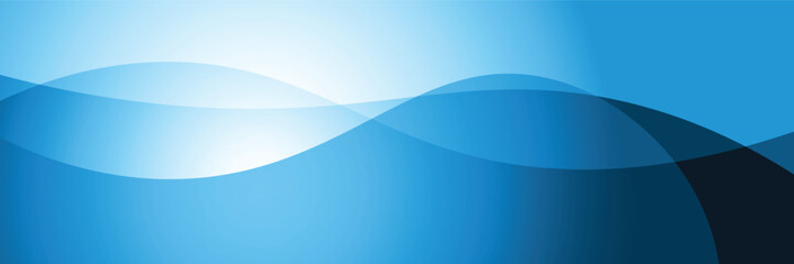 Abstract Blue Wave Background with Smooth Curves and Light Blue Shades