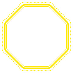 yellow octagon line frame and line wave