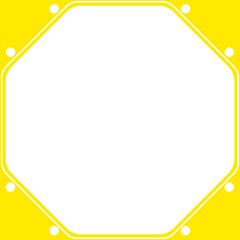 yellow octagon frame and dot