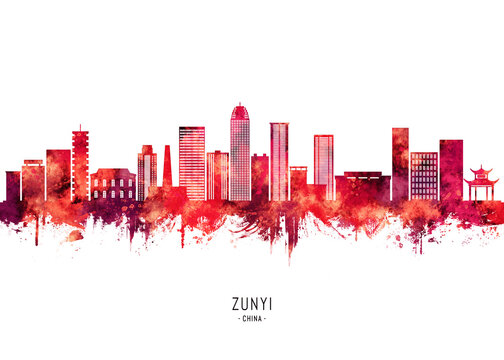 Zunyi China Skyline Red