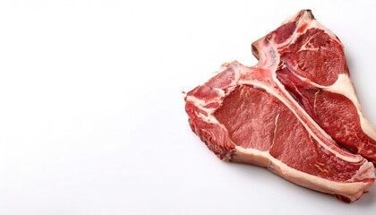T bone and porterhouse are steaks of beef cut from the short loin often called the sirloin. cut from the rear end of the short loin and thus include more tenderloin steak. Isolated on white background