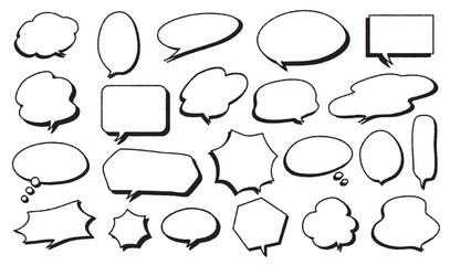 Speech Bubble set. Blank vector speech bubbles. Speech bubble text, message box..eps