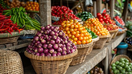 Vegetables sold in traditional market at Indonesia 