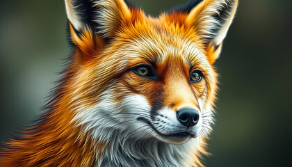 A red fox with a fluffy tail and a black nose