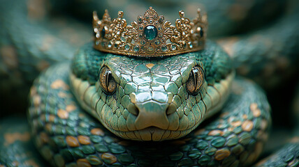 Obraz premium The green snake of the crown of the Chinese Emperor.