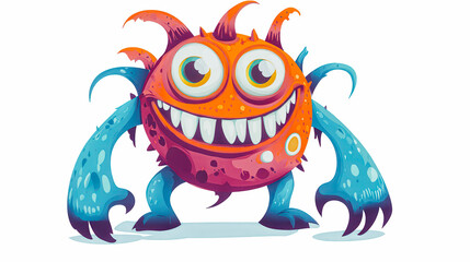 Fototapeta premium A cartoon monster with a big smile on its face