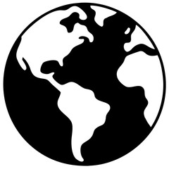 Earth globe icon symbolizing global awareness and environmental consciousness