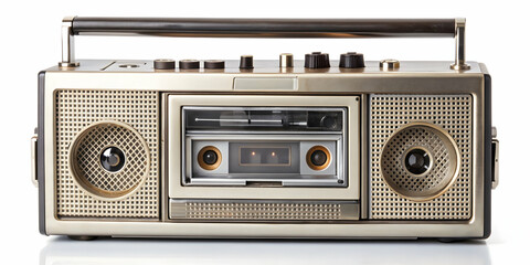Retro portable cassette player isolated on background, portable, cassette, player, vintage, retro, audio, music, technology, analog