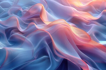 Obraz premium A vibrant abstract composition of flowing fabric-like textures in soft hues.