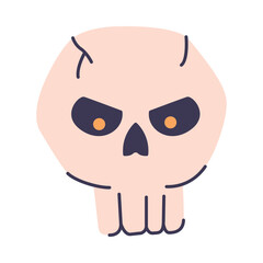 Fototapeta premium Halloween skull. Autumn Halloween holiday.Vector illustration.Isolated on white background.