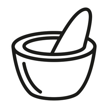 recommend clip art: Mortar pestle tool line icon. A mortar for grinding dry plants.Outline vector illustration.Isolated on white background.