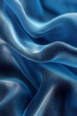 Obraz premium A tight shot of a blue fabric's wavy lower design