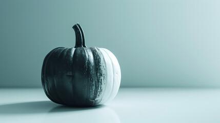 A pumpkin with a monochromatic color scheme , minimalistic pumpkin