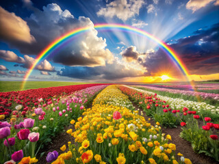 rainbow over the field