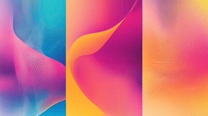 Abstract background with three colors, blue, purple, and yellow, with a grid pattern and curves.
