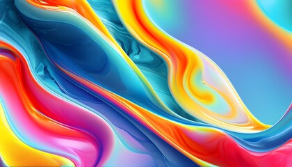 Vibrant Abstract Fluid Waves with Dynamic Gradient and Marble Texture