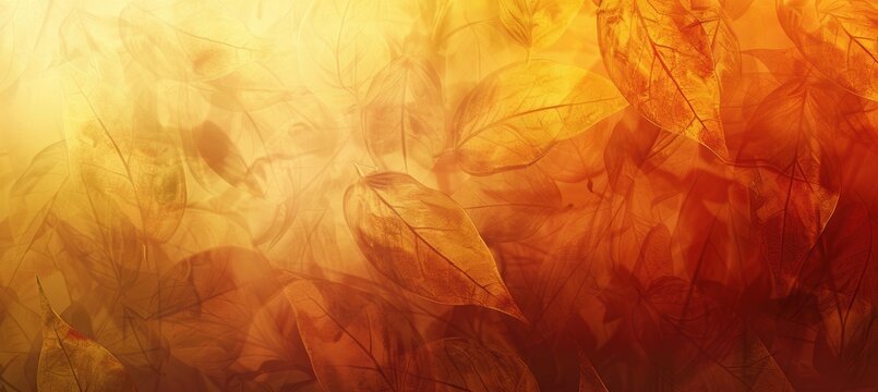Warm Autumn Abstract Background with Overlapping Leaves for Seasonal Designs and Posters