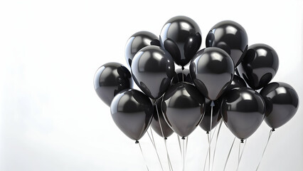 Black balloons isolated on white background, black, balloons, isolated, white, background, party, celebration, decoration