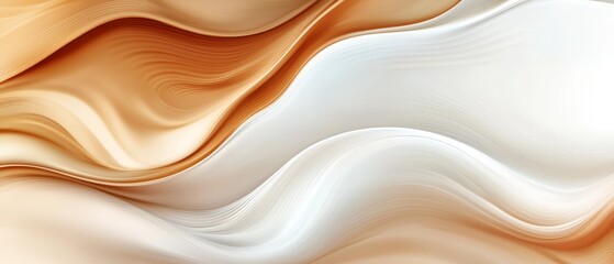 Obraz premium A tight shot of a white and orange backdrop featuring a wavy pattern at its base, with the bottom corner concealing an unseen image's edge