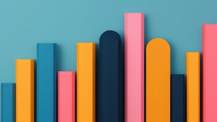 Bold infographic with neon color blocks, each representing data categories, creating a visually striking high contrast pattern