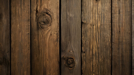 Naklejka premium A rustic, aged wood paneling with natural grain and knot details, weathered by time. 3