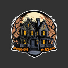Spooky Halloween House Vector Concept for Celebrations and Decorations