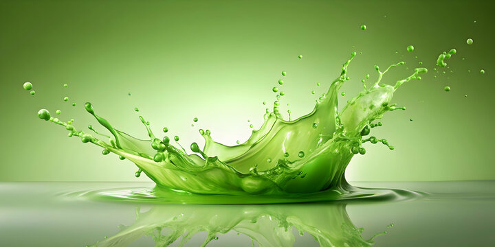 Abstract green splash on a light green background, abstract, green, splash, light, background, artistic, design, texture