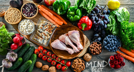 Food products representing the MIND diet