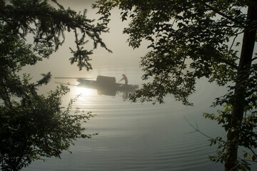 Fog scenery of Xiaodongjiang River in Chenzhou City, Hunan Province, China