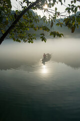 Fog scenery of Xiaodongjiang River in Chenzhou City, Hunan Province, China