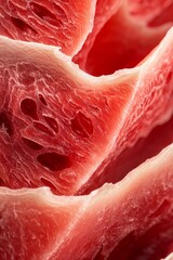  A tight shot of a bite-taken chunk from a piece of meat