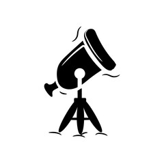 Hand-drawn silhouette of a small telescope