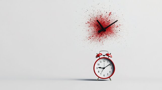 Exploding Clock Concept for Time and Urgency Themes