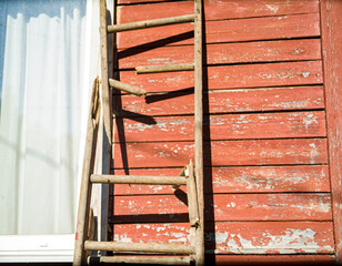 old damaged ladder