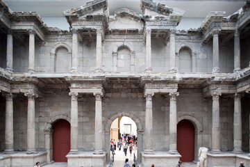 Berlin, Germany, July 24 2009, Exploring the Market Gate of Miletus at Pergamon Museum in Berlin