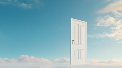 Door in the Sky Above Soft Cloudy Landscape