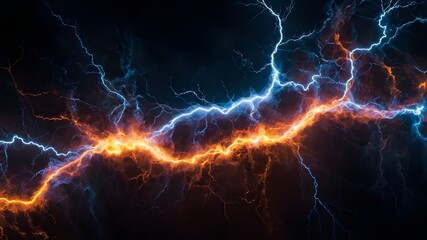 Fire and Ice Fractal Lightning, Plasma Power Background